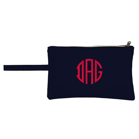 Personalized Navy Canvas Clutch Bag